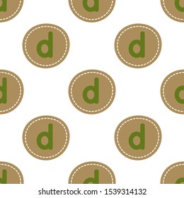 Flat linear design. Seamless texture of the English alphabet. Letter - d. Can be used for wallpaper, pattern fills, web page, surface textures, textile print, wrapping paper - Vector
