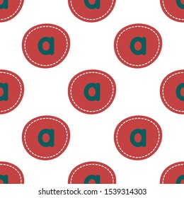 Flat linear design. Seamless texture of the English alphabet. Letter - a. Can be used for wallpaper, pattern fills, web page, surface textures, textile print, wrapping paper - Vector