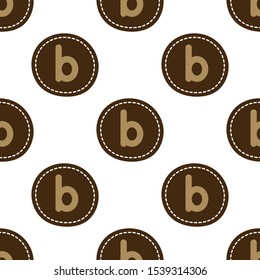 Flat linear design. Seamless texture of the English alphabet. Letter - b. Can be used for wallpaper, pattern fills, web page, surface textures, textile print, wrapping paper - Vector