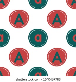 Flat linear design. Seamless texture of the English alphabet. Letter - A and a. Can be used for wallpaper, pattern fills, web page, surface textures, textile print, wrapping paper - Vector