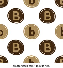 Flat linear design. Seamless texture of the English alphabet. Letter - B and b. Can be used for wallpaper, pattern fills, web page, surface textures, textile print, wrapping paper - Vector