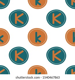 Flat linear design. Seamless texture of the English alphabet. Letter - K and k. Can be used for wallpaper, pattern fills, web page, surface textures, textile print, wrapping paper - Vector