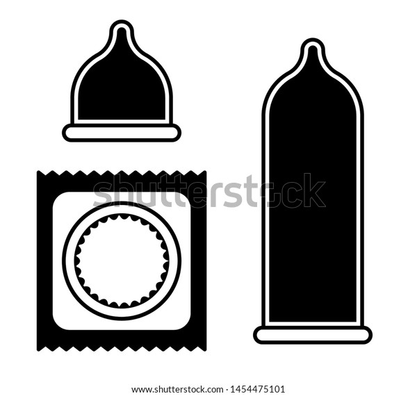 Flat Linear Design Set Contraceptive Icons Stock Vector Royalty Free