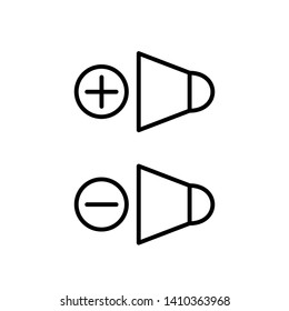 Flat linear design. Sound icon for apps and web sites. Volume adjustment. Vector illustration.