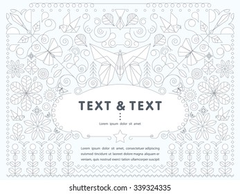 Flat linear geometrical of nature, Vector illustration