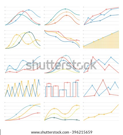 Flat linear graph chart