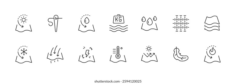 Flat linear icons set of skin care and dermatology concepts.