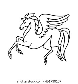 Flat linear pegasus illustration