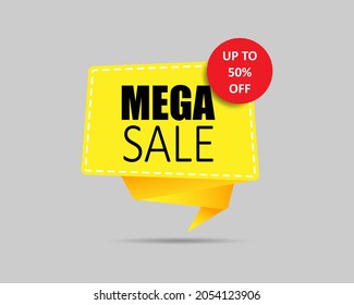 Flat linear promotion badge and banner megasel popup, scroll, price tag, sticker, ribbon, embem, poster. EPS Vector illustration.