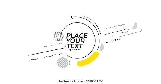 Flat linear promotion banner, scroll,  sticker, badge, price tag, poster design.