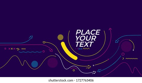 Flat linear promotion banner, scroll,  sticker, badge, price tag, poster design.