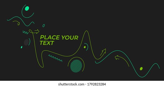 Flat linear promotion banner, scroll,  sticker, badge, price tag, poster design.