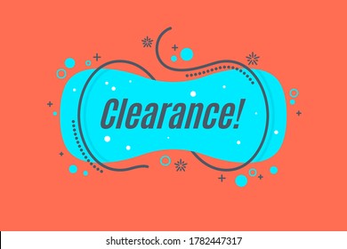 Flat linear promotion banner shape, price tag, sticker, badge. Vector illustration