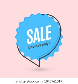 Flat linear promotion banner, speech bubble, price tag, sticker, badge. Vector illustration