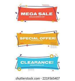 Flat linear promotion banner vector