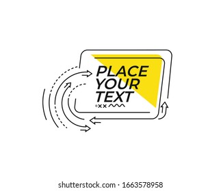 Flat linear promotion geometric shapes banner, scroll,  sticker, badge, price tag, poster.