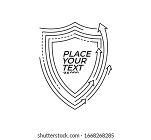 Flat linear promotion geometric shapes banner, scroll,  sticker, badge, price tag, poster.