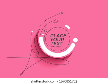 Flat linear promotion geometric shapes banner, scroll,  sticker, badge, price tag, poster.