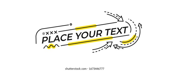 Flat linear promotion geometric shapes banner, scroll,  sticker, badge, price tag, poster.