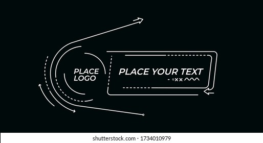 Banner de formas geométricas de promoción lineal plana, desplazamiento, pegatina, placa, etiqueta de precio, afiche.