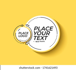 Flat linear promotion geometric shapes banner, scroll,  sticker, badge, price tag, poster.