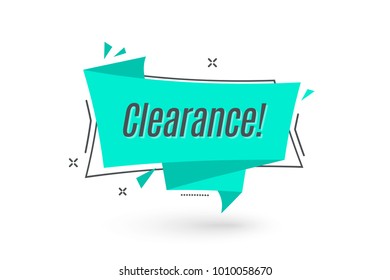 Flat linear promotion ribbon banner, scroll, price tag, sticker, badge, poster. Vector illustration