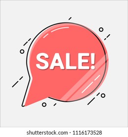 Flat linear promotion ribbon banner.