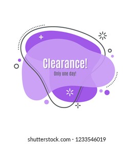 Flat linear promotion ribbon banner, scroll, price tag, sticker, badge, poster. Vector illustration set