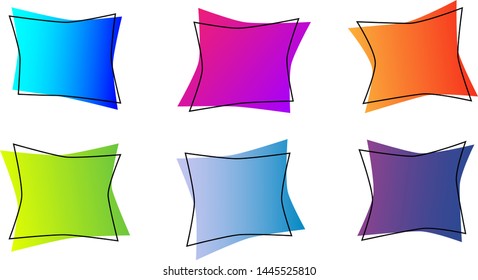 Flat linear promotion ribbon banner, scroll, sticker, badge, poster.