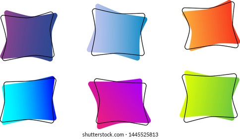 Flat linear promotion ribbon banner, scroll, sticker, badge, poster.