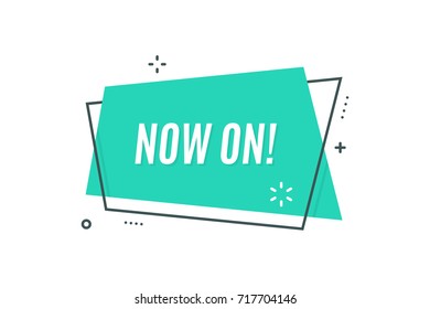 Flat linear promotion ribbon banner, scroll, price tag, sticker, badge, poster. Vector illustration