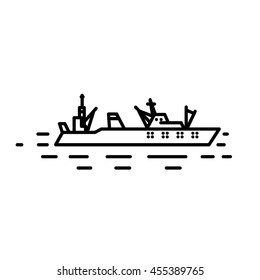 Flat linear seiner illustration