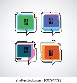flat linear speech bubble