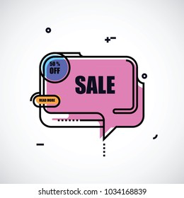flat linear speech bubble