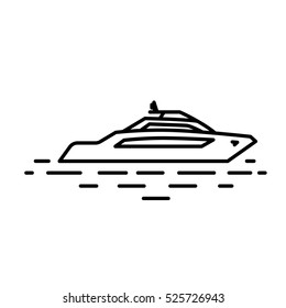 Flat linear yacht illustration