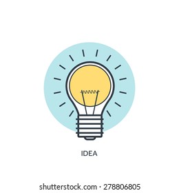 Flat lined bulb icon.