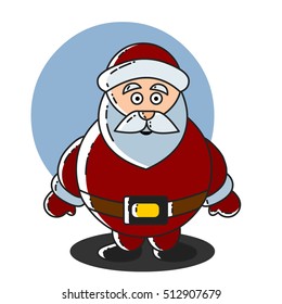 Flat lines Illustration of Santa Claus.