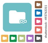 Flat linked folder icons on rounded square color backgrounds.
