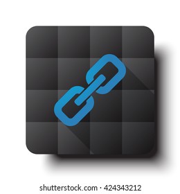 Flat Links icon on black app button with drop shadow