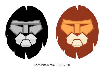 Flat Lion Head: Vector