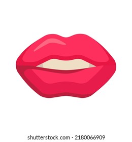 Flat lip isolated on white background