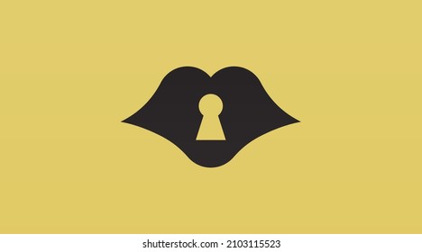 Flat Lips Logo Template Vector. Lips Logo Design Concept