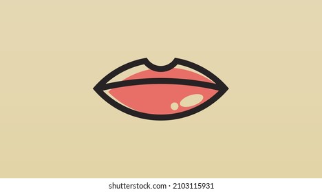 Flat Lips Logo Template Vector. Lips Logo Design Concept