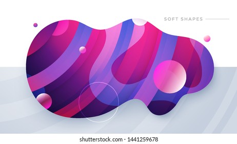 Flat liquid color abstract geometric shape. Fluid gradient elements for minimal banner, logo, social post. Futuristic trendy dynamic elements. Abstract background. Eps10 vector.