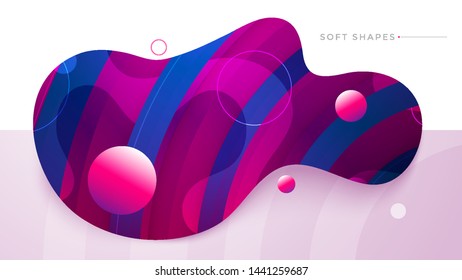 Flat liquid color abstract geometric shape. Fluid gradient elements for minimal banner, logo, social post. Futuristic trendy dynamic elements. Abstract background. Eps10 vector.