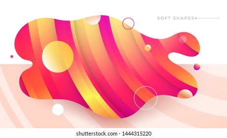Flat liquid color abstract geometric shape. Fluid gradient elements for minimal banner, logo, social post. Futuristic trendy dynamic elements. Abstract background. Eps10 vector.