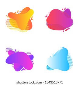 Flat liquid gradient shapes. Templates for logo, flyer, banner design. Set of vector abstract gradient shapes. 