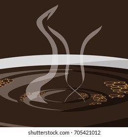 flat liquid hot coffee concept
