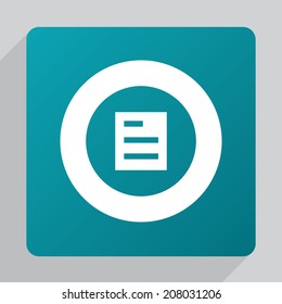 flat list icon, white on green background 