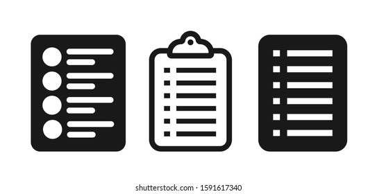 Flat List Set Icon Symbol Illustration Design – Vector